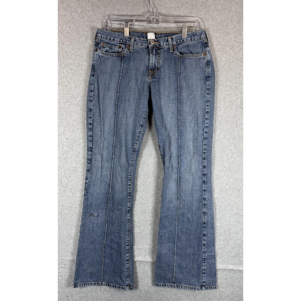 Lucky Brand Dungarees Jeans Womens 8 Long Blue Rail Jean Bootcut Y2K USA Denimβ